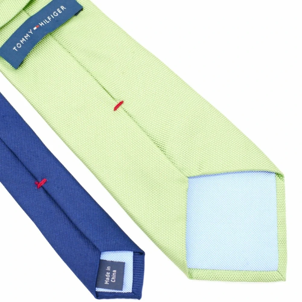 Tommy Hilfiger Two Tone Green Blue Woven‎ Silk Tie